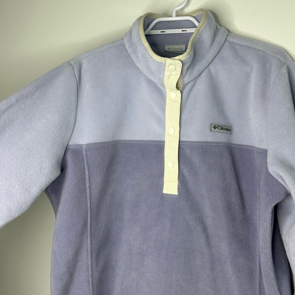 Columbia Fleece Quarter Button Up Lilac Purple Pullover Sweater Women Size XL - Picture 6 of 11